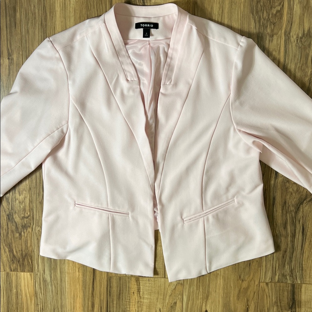 Torrid Light Pink Women's Blazer Open Sz 2 - Picture 5 of 11